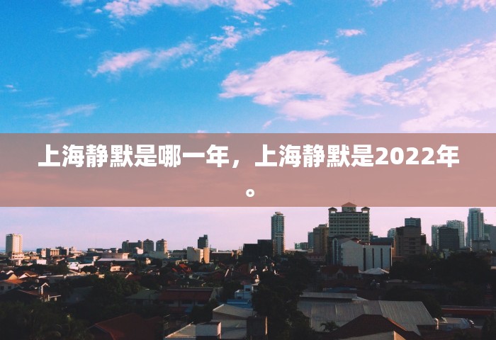 上海静默是哪一年，上海静默是2022年。
